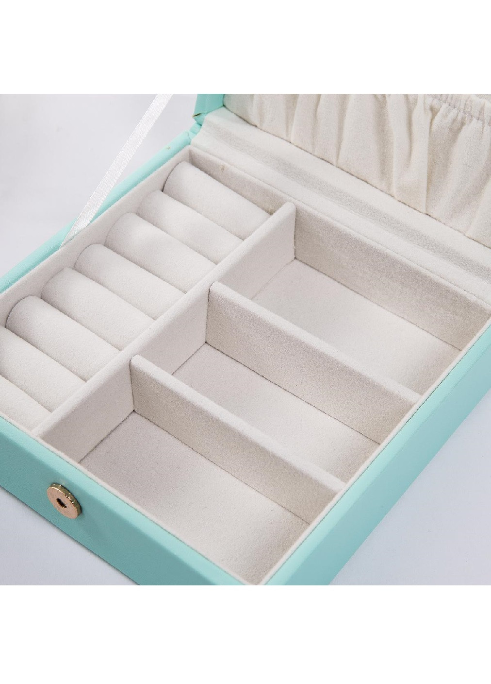 Шкатулка сундук органайзер коробка футляр для хранения украшений бижутерии эко кожа 12х12х5 см (474618-Prob) Голубая Unbranded (259131585)