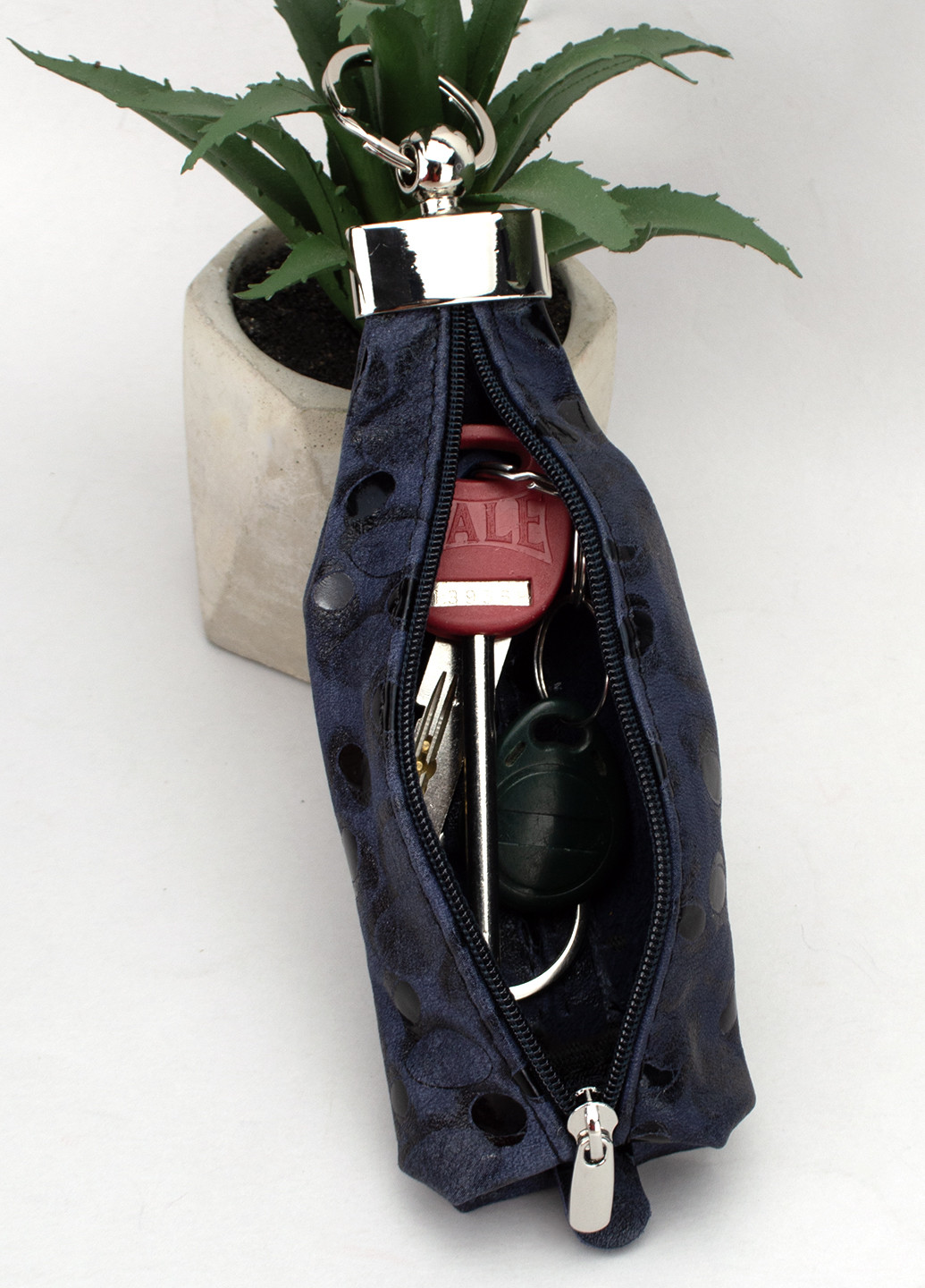 Подарочный женский набор №72: косметичка + ключница синего цвета HandyCover (268465335)