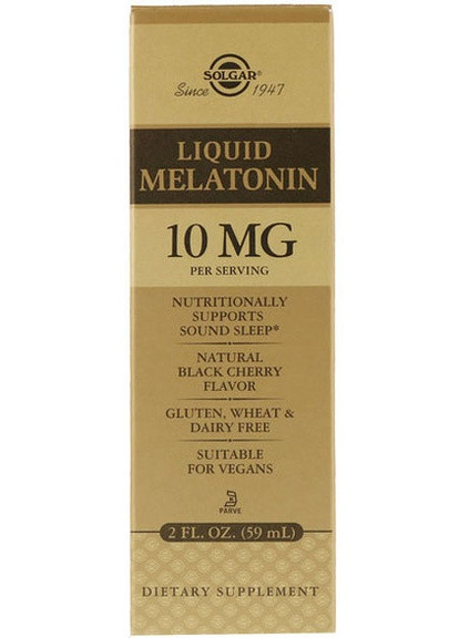 Liquid Melatonin, 10 mg, 2 fl oz 59 ml Natural Black Cherry Flavor Solgar (256721504)