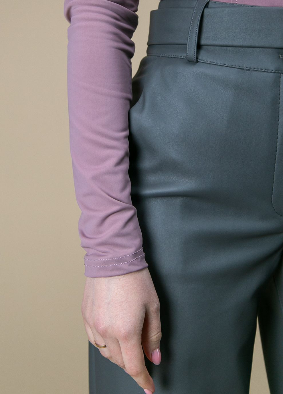 Серые классические зимние палаццо брюки CHICLY