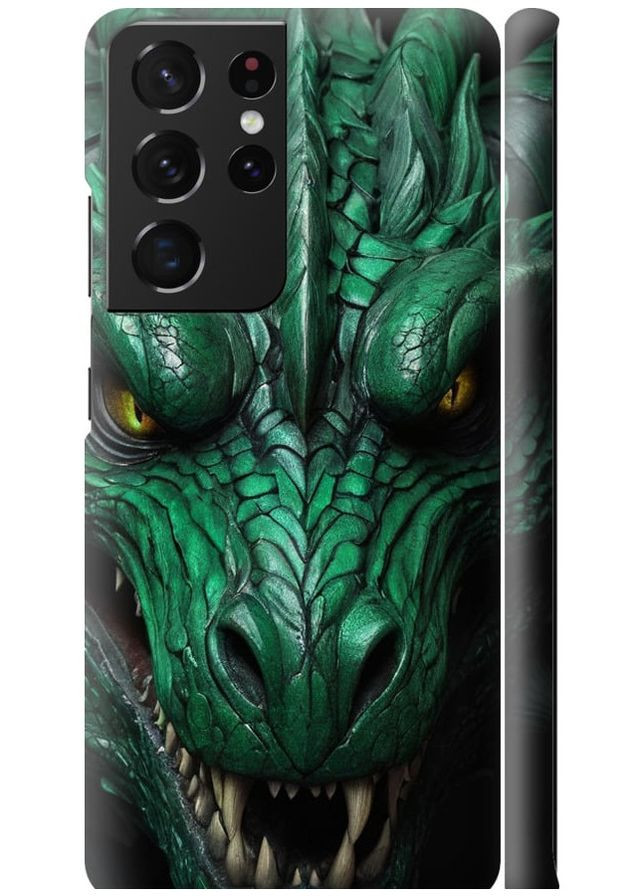 3D пластиковый матовый чехол 'Зелёный дракон v2' для Samsung Galaxy S21 Ultra (5G) Endorphone Samsung Galaxy S21 Ultra (5G) (275650492)