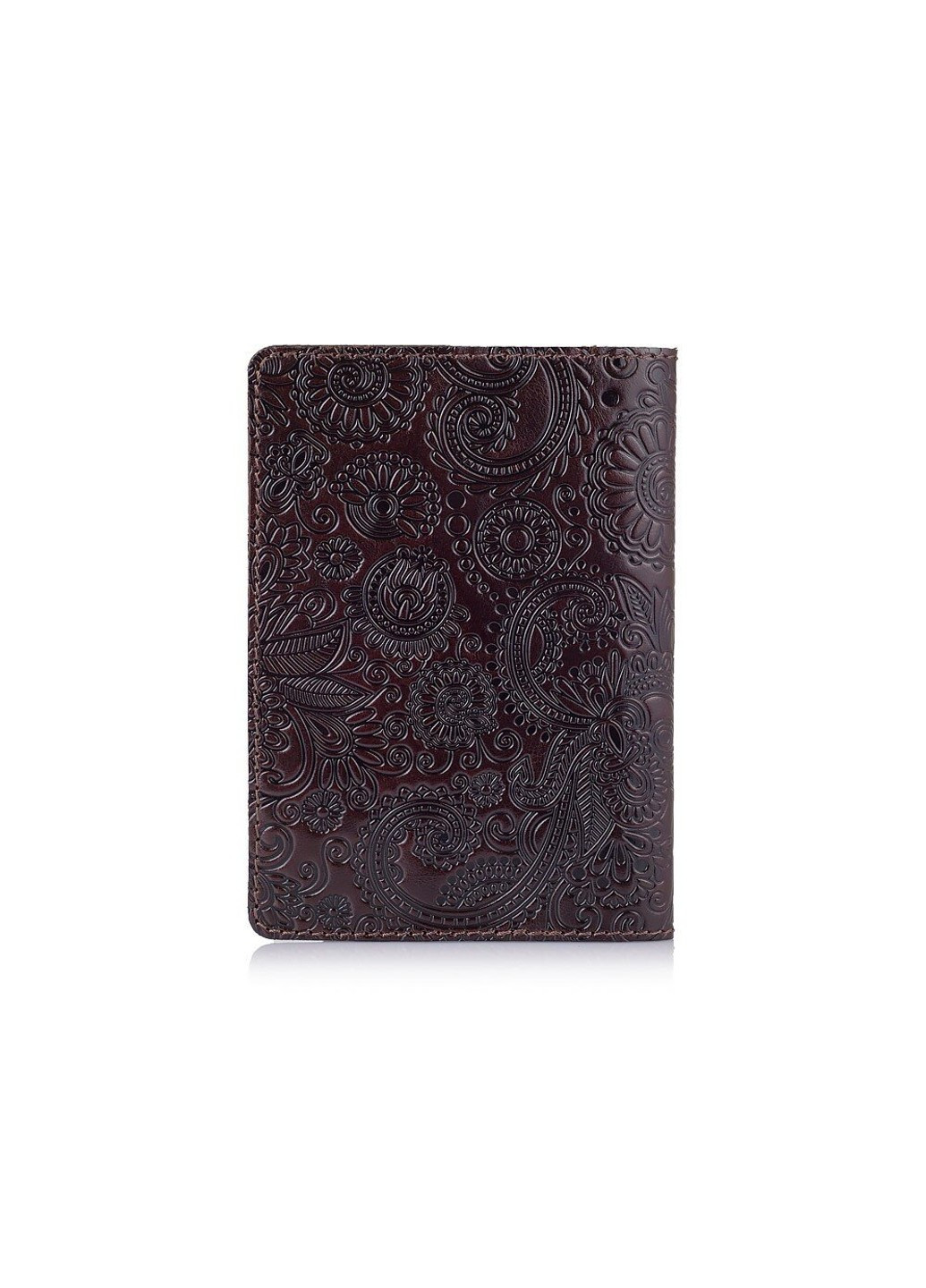 Шкіряна обкладинка на паспорт HiArt PC-01 Mehendi Art коричнева Коричневий Hi Art (268371394)