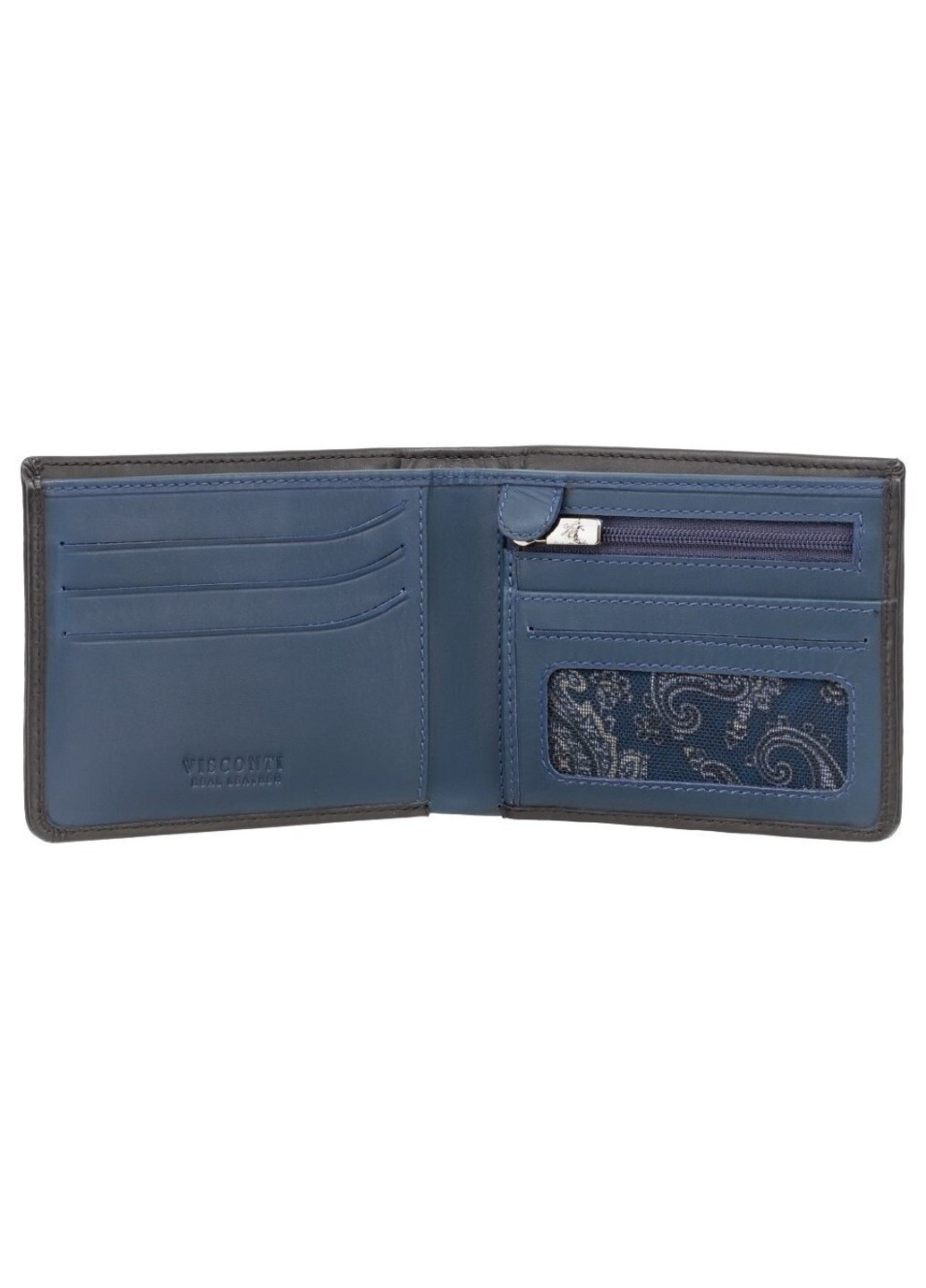 Мужское кожаное портмоне vsl33 bk/st bl с защитой RFID Visconti (262891744)