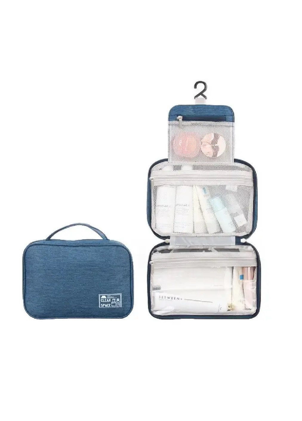 Складаний дорожній органайзер сумка косметичка для зберігання речей косметики аксесуарів 25х16х10 см (476083-Prob) Синій Unbranded (276249325)