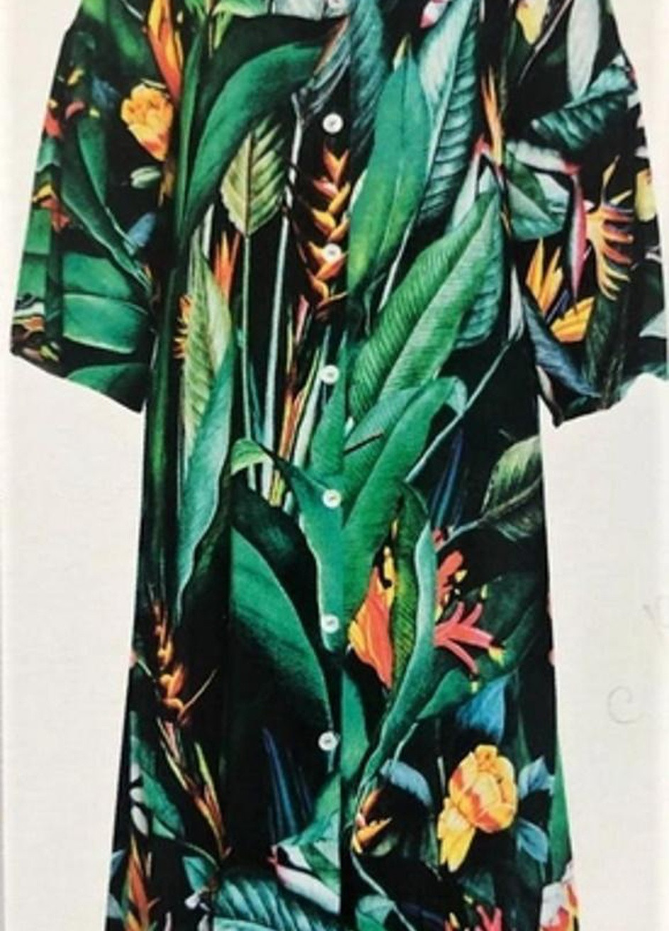 Туника платье пляжное свободного кроя на пуговицах S/M Разноцветная с растительным принтом Wendy 17160 CV Toccata (259214545)