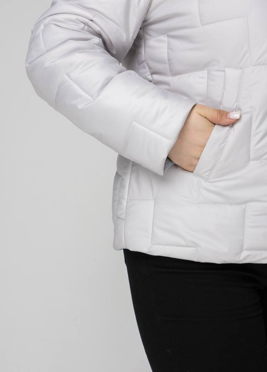 Білосніжна демісезонна весняна жіноча куртка великого розміру SK