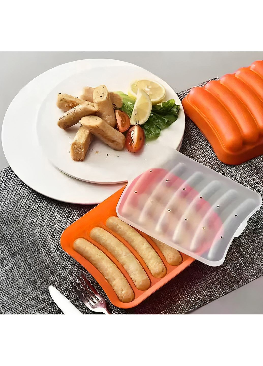 Форма для запекания выпечки силиконовая домашних хот догов, сосисок, колбасок, кебаба кебабница Kitchen Master (263931704)
