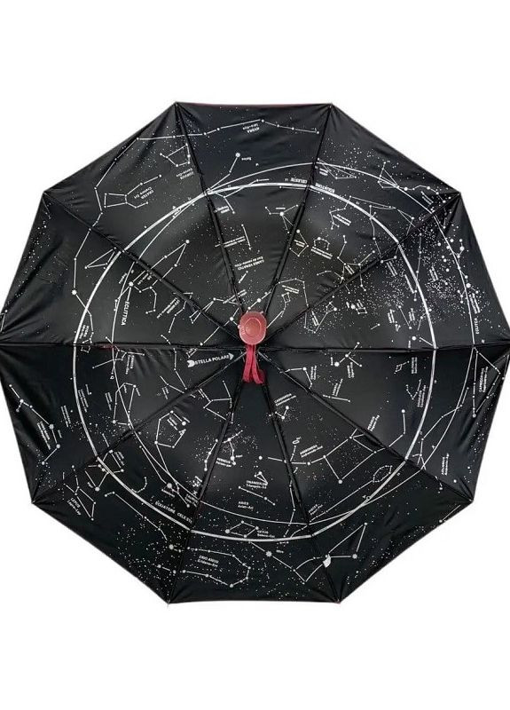 Бордовый зонт женский полуавтомат m19302 звездное небо 10 спиц бордовый Bellissimo средний система антиветер (276840790)