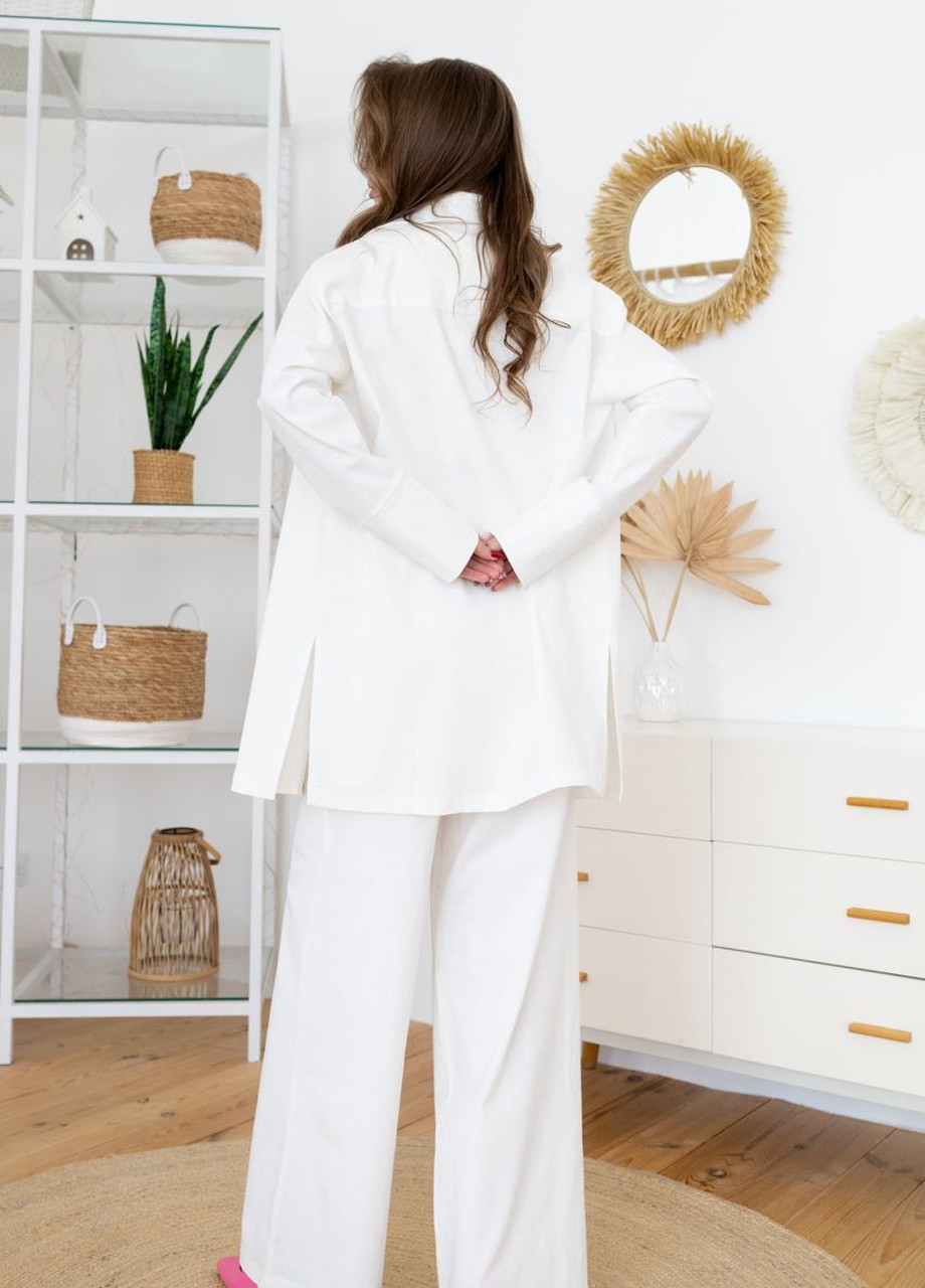 Біла жіночий домашній костюм - двійка gabriel білий р.l 408690 New Trend