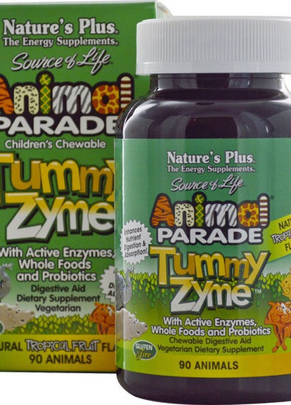 Nature's Plus Animal Parade, Tummy Zume 90 Chewable Tabs Tropical Fruit Natures Plus (256725554)