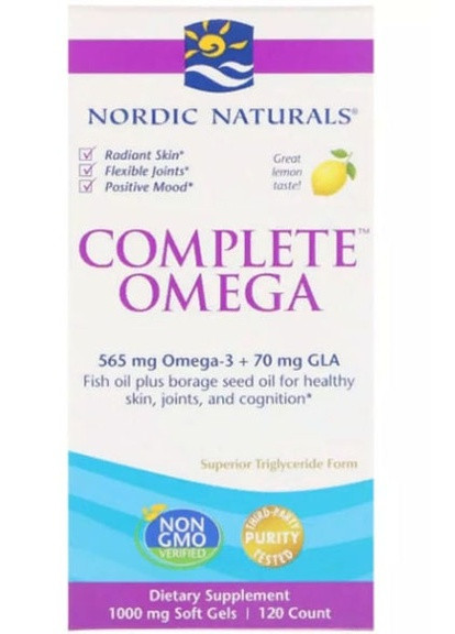 Complete Omega 1000 mg 120 Softgels Lemon NOR02770 Nordic Naturals (256723266)