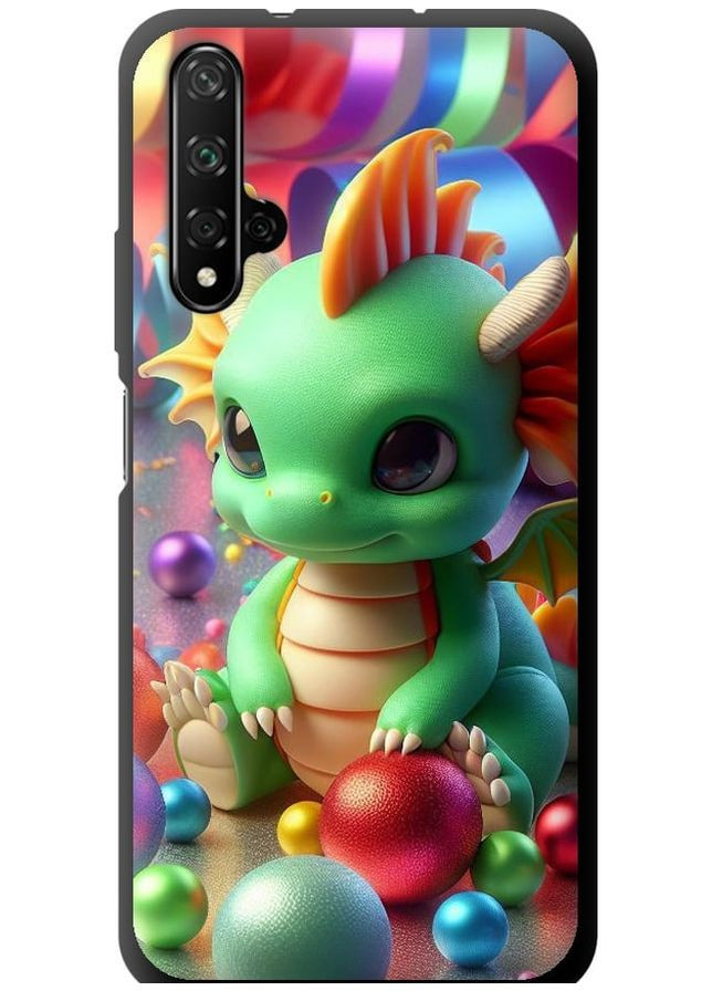 TPU чорний чохол 'Веселий дракончик' для Endorphone Huawei Honor 20 (275458098)