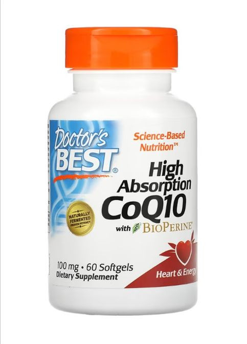 , CoQ10 коензим Q10 з високим ступенем всмоктування з BioPerine, 100 мг, 60 капсул Doctor's Best (267403503)