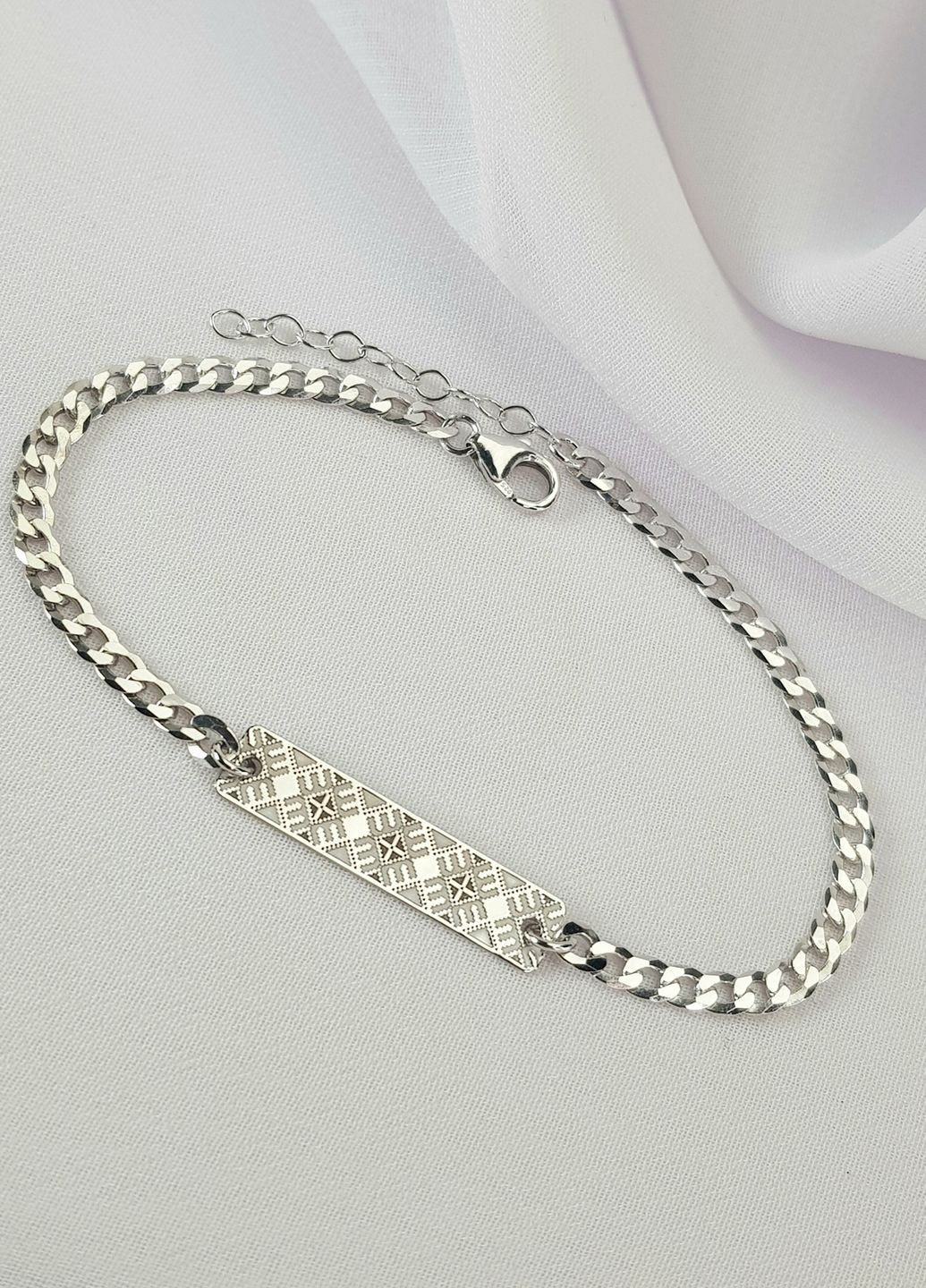 Серебряный браслет Вышиванка на цепочке «Подсолнухи» регулируеться родированное Family Tree Jewelry Line (266038515)
