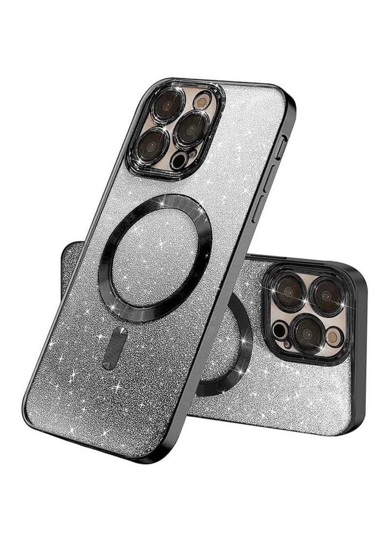Чехол с блесками, защитными линзами на камеру и MagSafe для Apple iPhone 15 Plus (6.7") Epik (270015247)