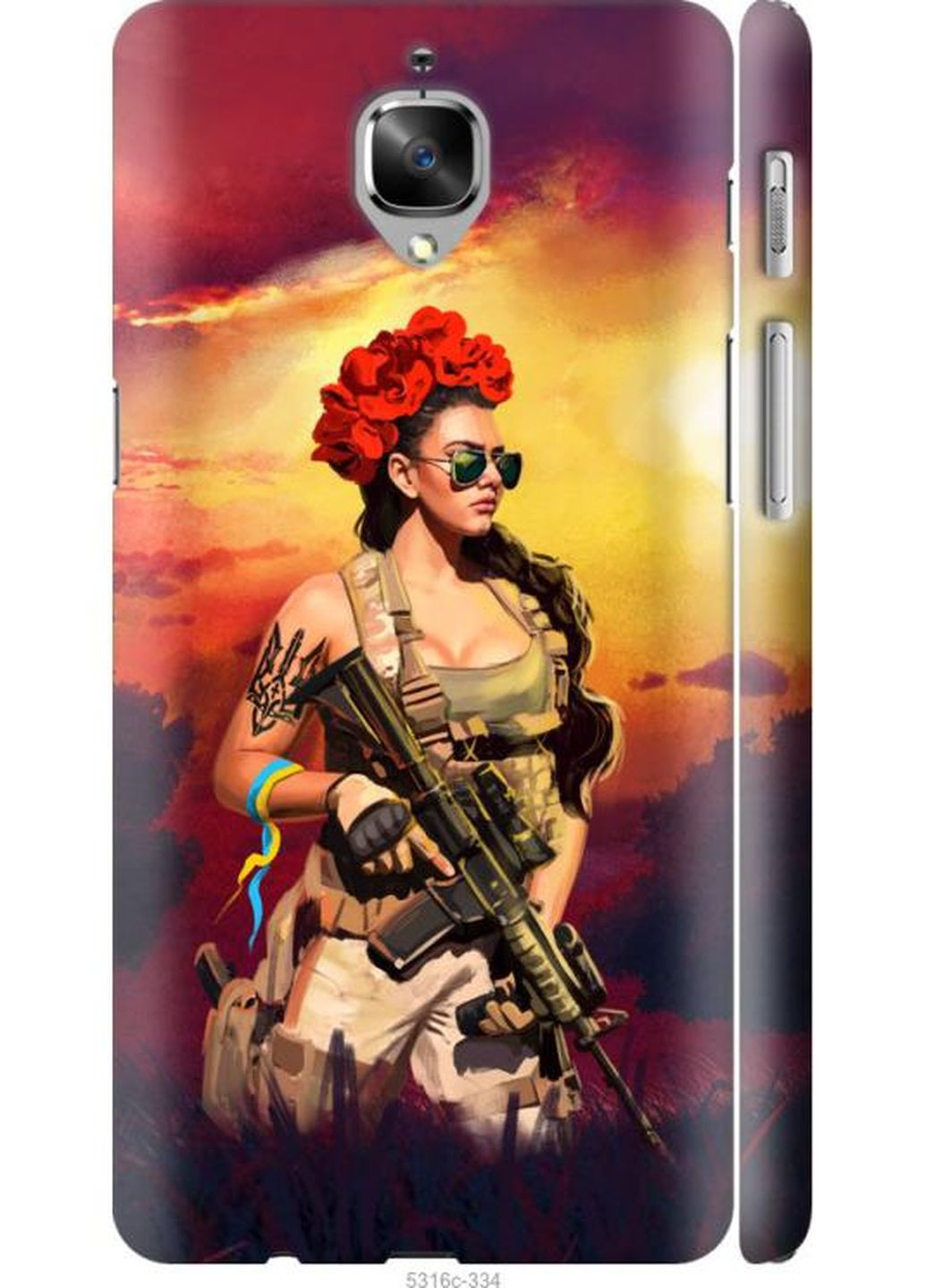 Чехол на OnePlus 3T Украинка с оружием MMC (275270052)