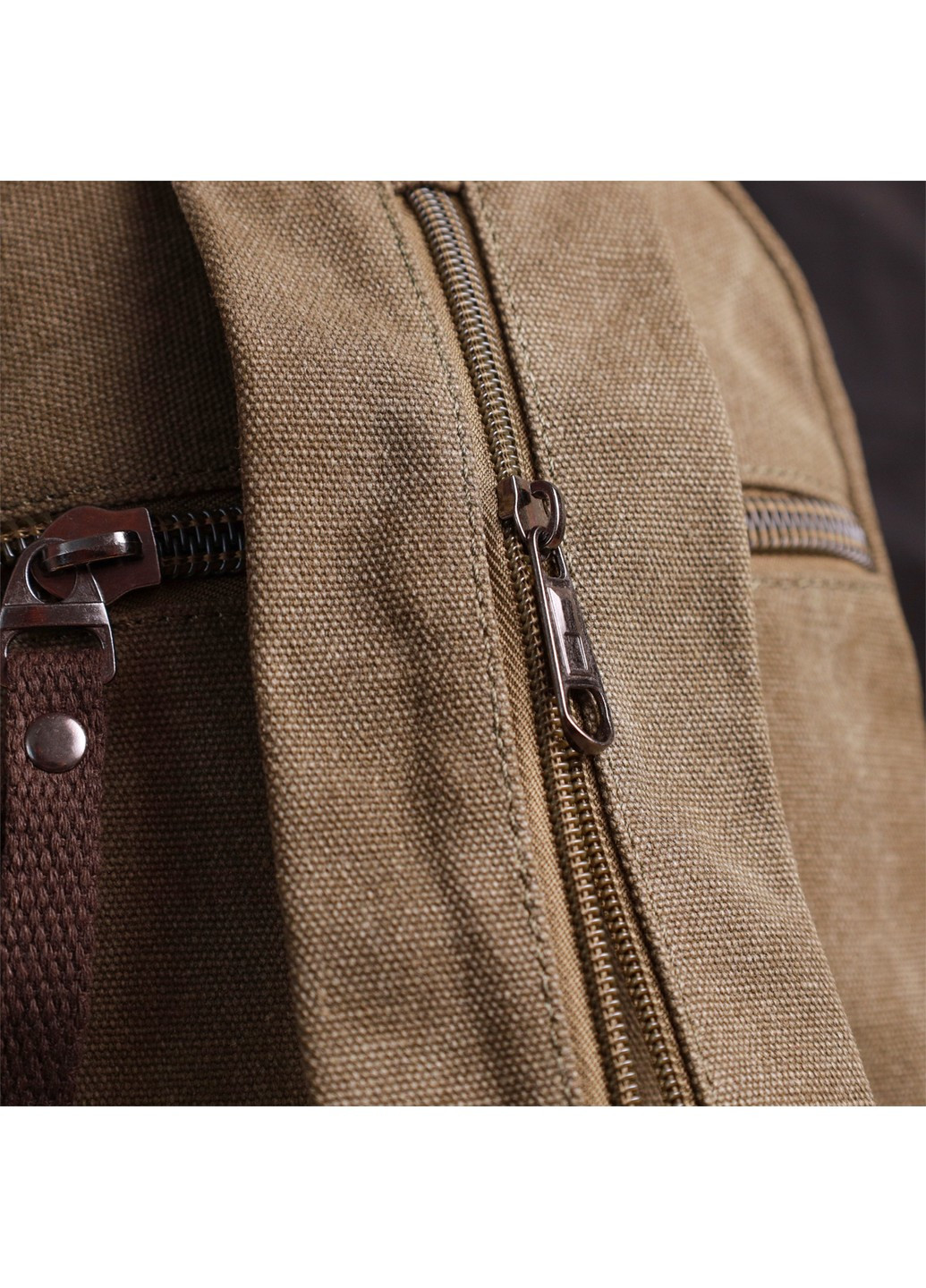 Сумка-рюкзак у стилі мілітарі з двома відділеннями із щільного текстилю 22163 Оливковий Vintage (267925358)