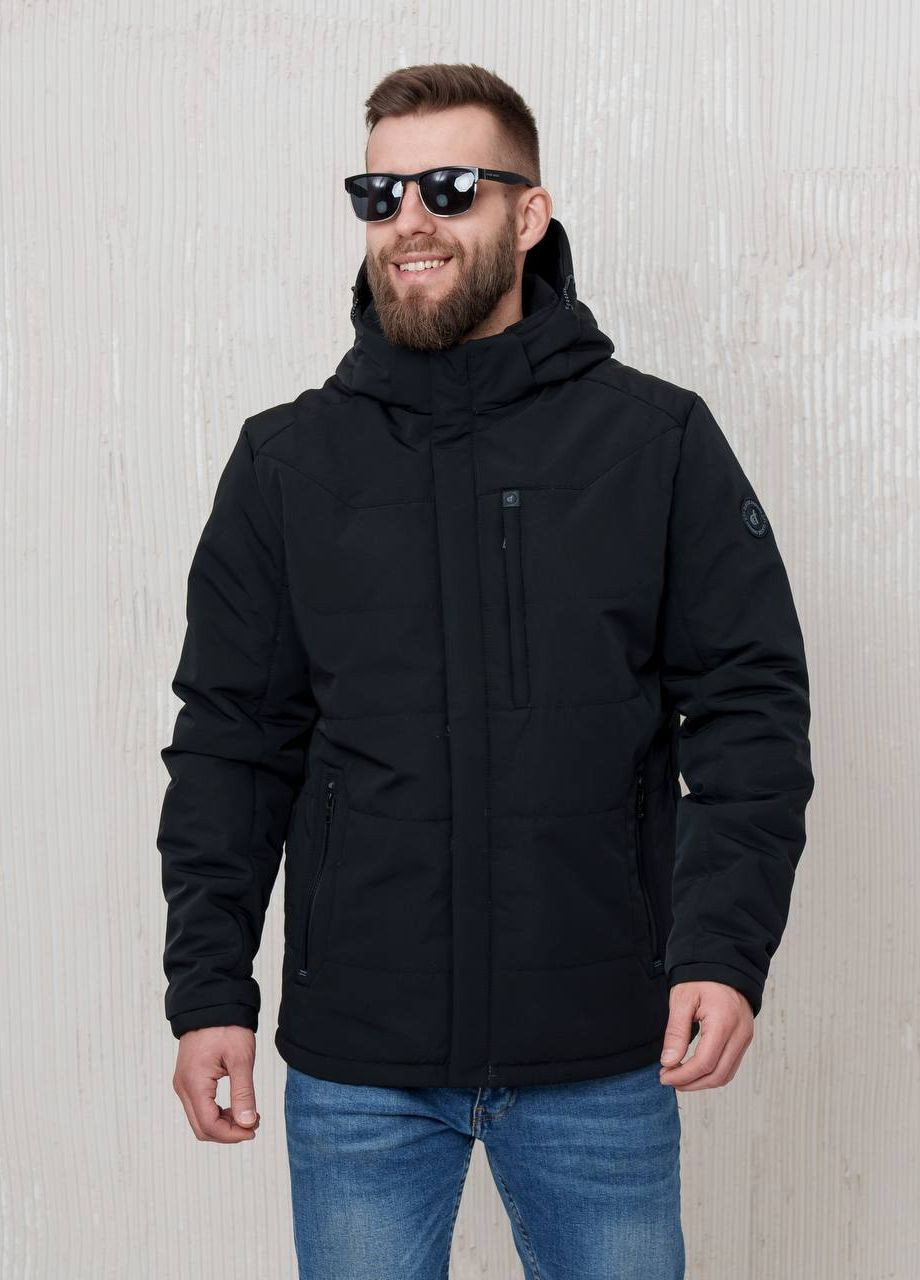 Черная демисезонная мужская весенняя куртка большого размера SK