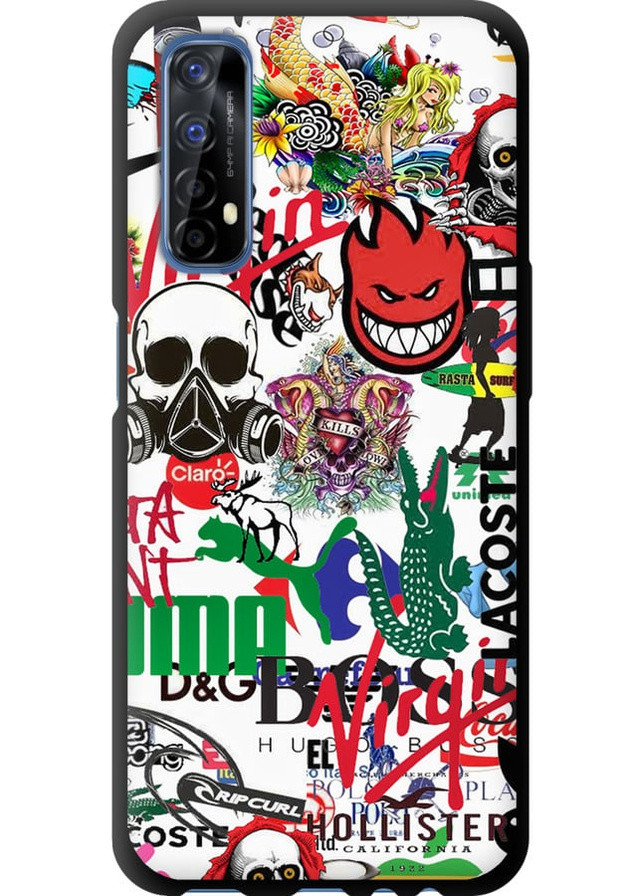 TPU чехол 'Many different logos' для Endorphone Realme 7 (257839013)