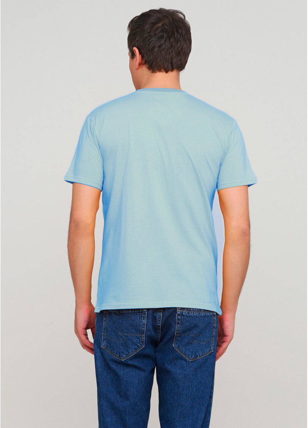 Голубая мужская футболка голубая с коротким рукавом Malta