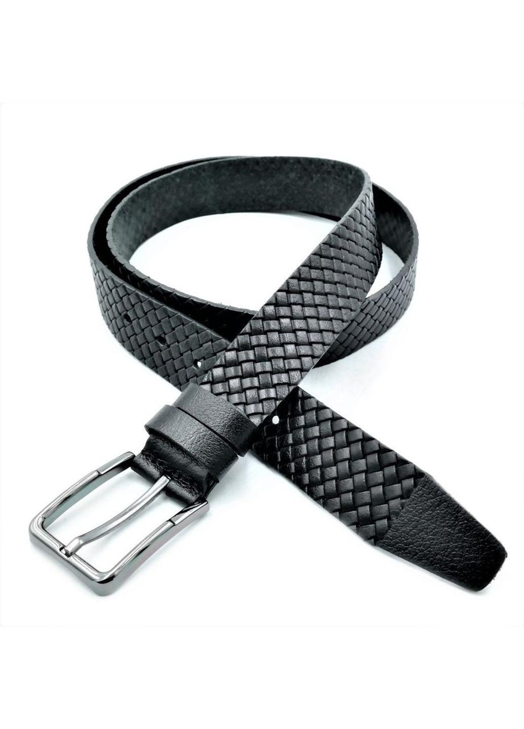 Ремінь чоловічий шкіряний Weatro 110-125х3, 5 см Чорний mkr-35tur-011 Le-Mon (272596507)