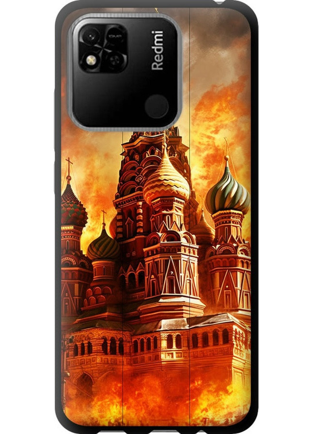 TPU черный чехол 'Кремль в огне' для Endorphone Xiaomi Redmi 10A (258704567)