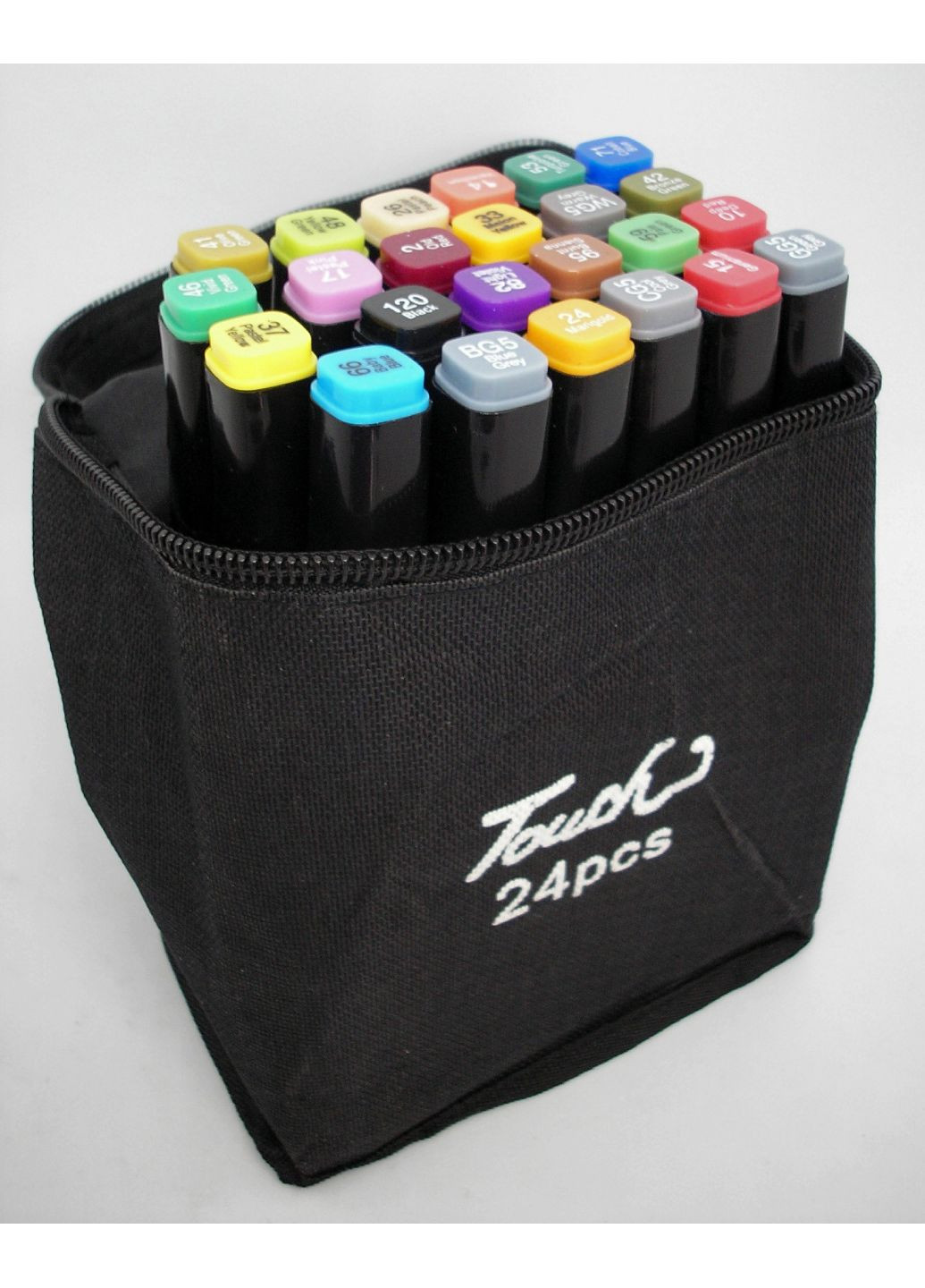 Скетч маркеры двухсторонние 24 шт фломастеры спиртовые набор в сумке по номерам Touch (263361140)