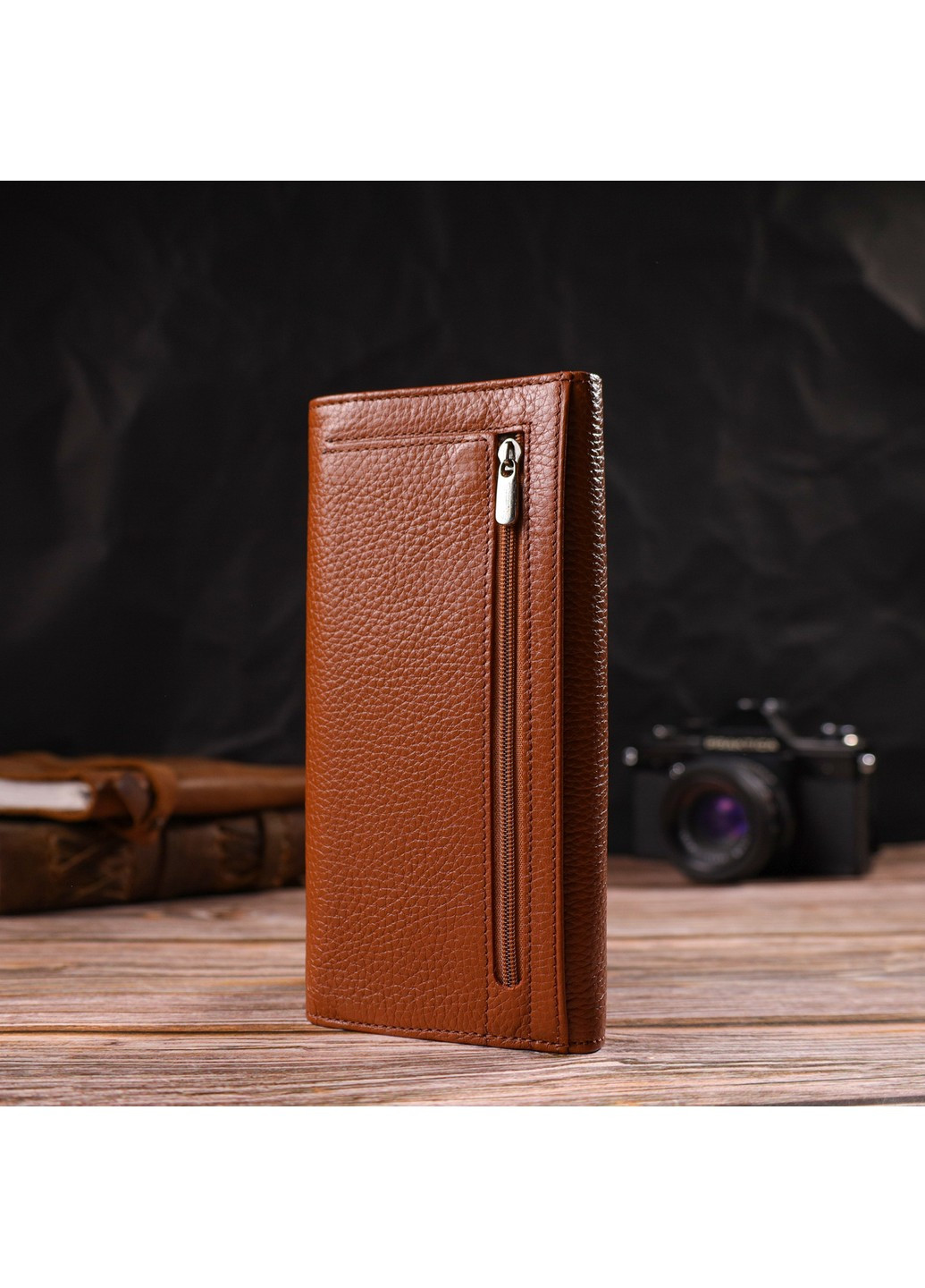 Надійний жіночий гаманець із натуральної зернистої шкіри 21712 Коричневий Canpellini (259874079)