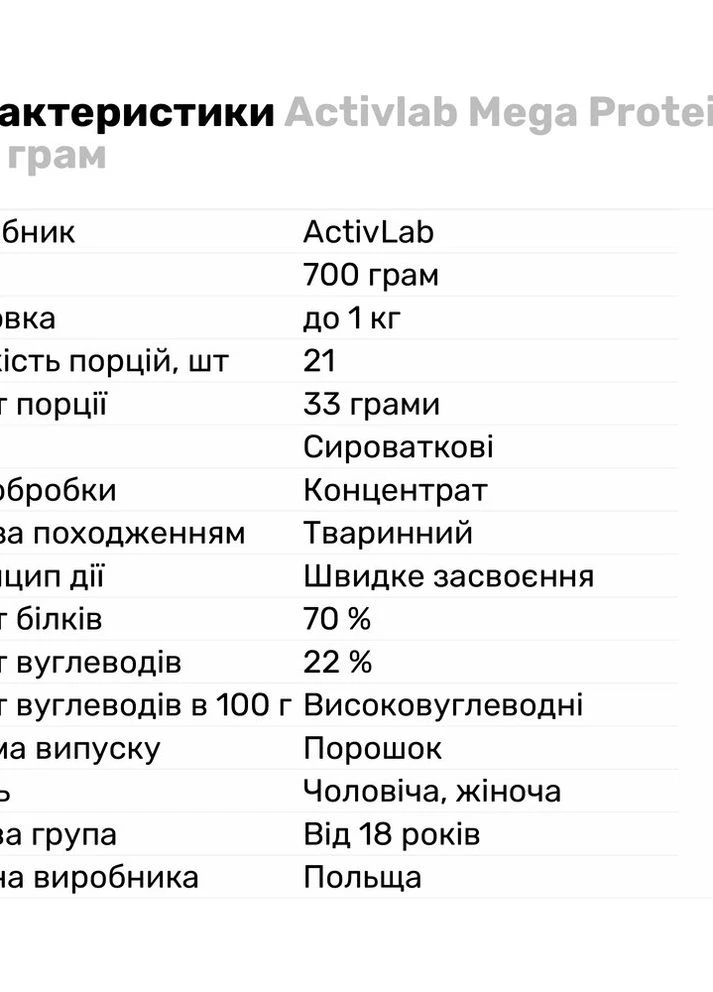 Протеїн Mega Protein 700g (Cookie Milk Chocolate) ActivLab (268736360)