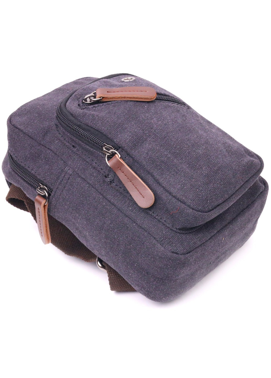 Мужская небольшая сумка через плечо из плотного текстиля 21229 Черная Vintage (258267819)