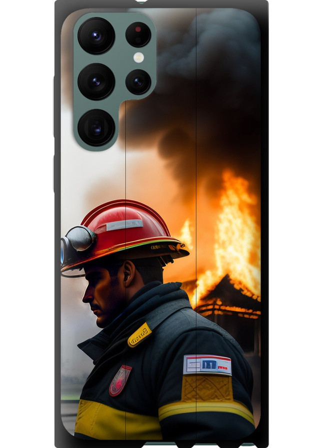 TPU черный чехол 'Пожарник' для Endorphone Samsung Galaxy S22 Ultra (258216045)