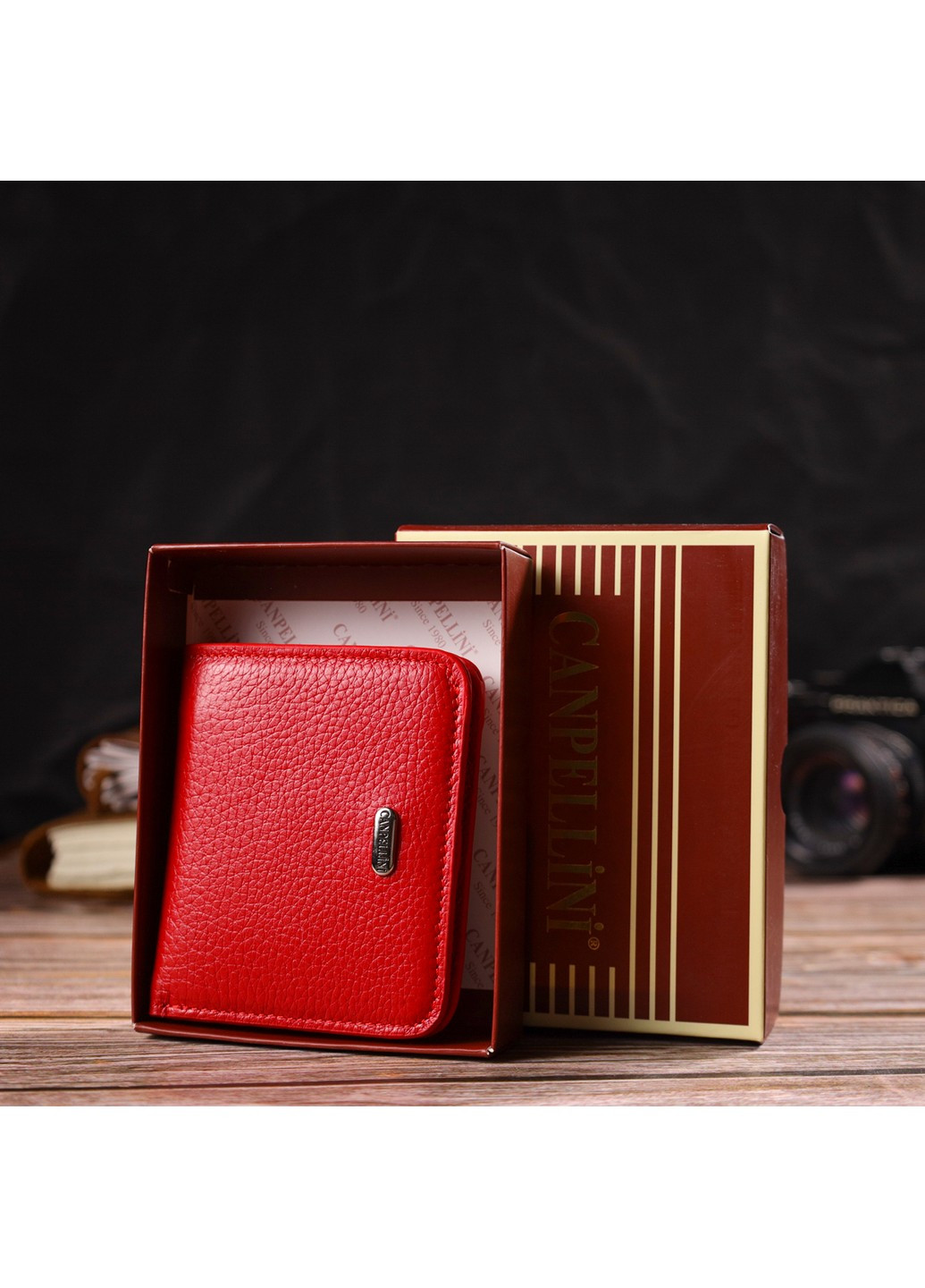 Чудовий жіночий гаманець невеликого розміру з натуральної шкіри 21803 Червоний Canpellini (259874119)