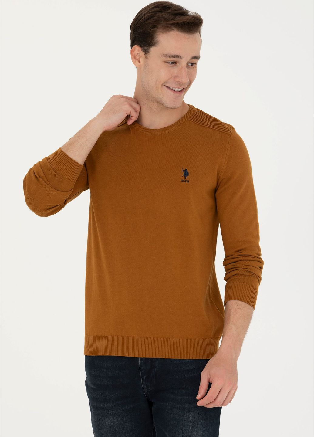 Коричневый свитер мужской U.S. Polo Assn.
