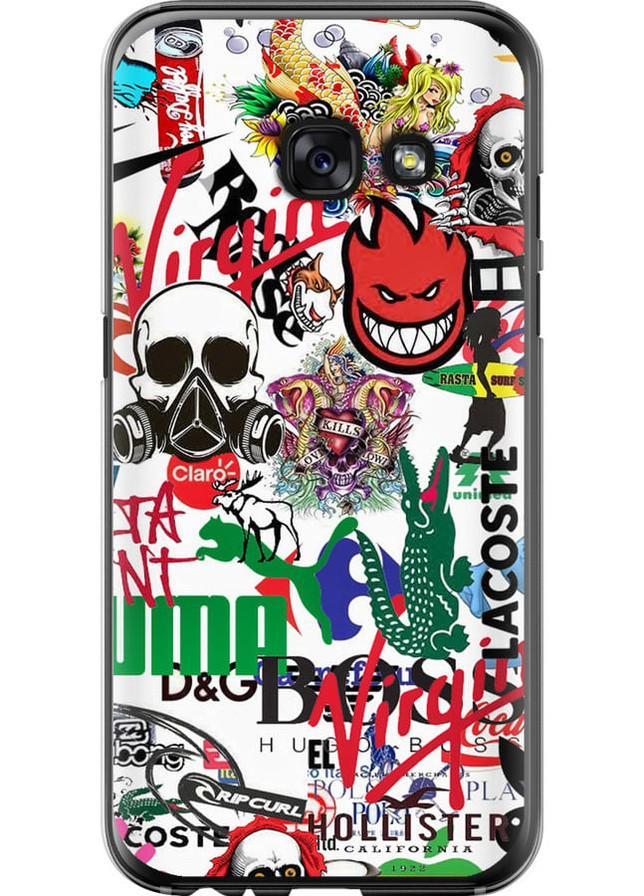 Силиконовый чехол 'Many different logos' для Samsung Galaxy A3 (2017) Endorphone Samsung Galaxy A3 (2017) (257902888)
