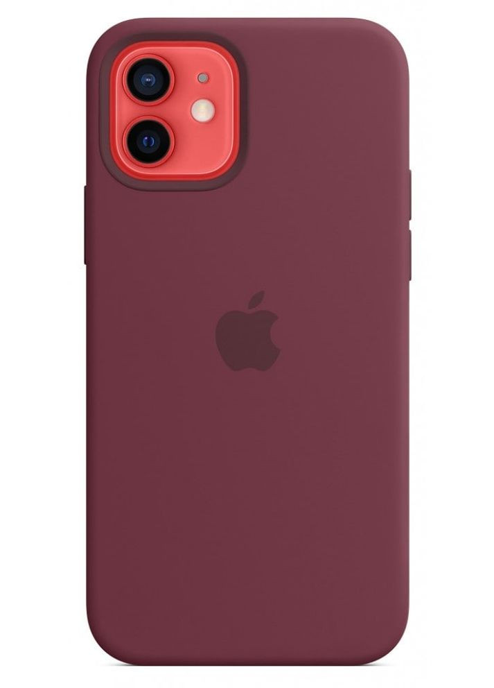 Чехол силиконовый soft-touch Silicone case with Mag Safe для iPhone 12/12 Pro красный Plum Apple (260088434)