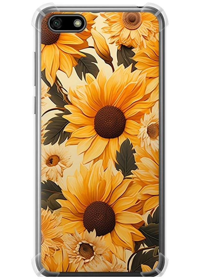 Силикон с усиленными углами чехол 'Подсолнухи 2' для Endorphone Huawei Honor 7A (267240049)