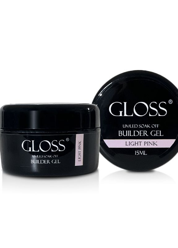 Однофазний гель Builder Gel GLOSS Light Pink, 15 мл Gloss Company (267897022)