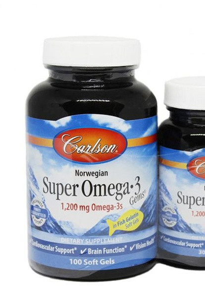 Super Omega-3 Gems 100+30 Soft Gels (fish gelatin) Carlson Labs (257079418)