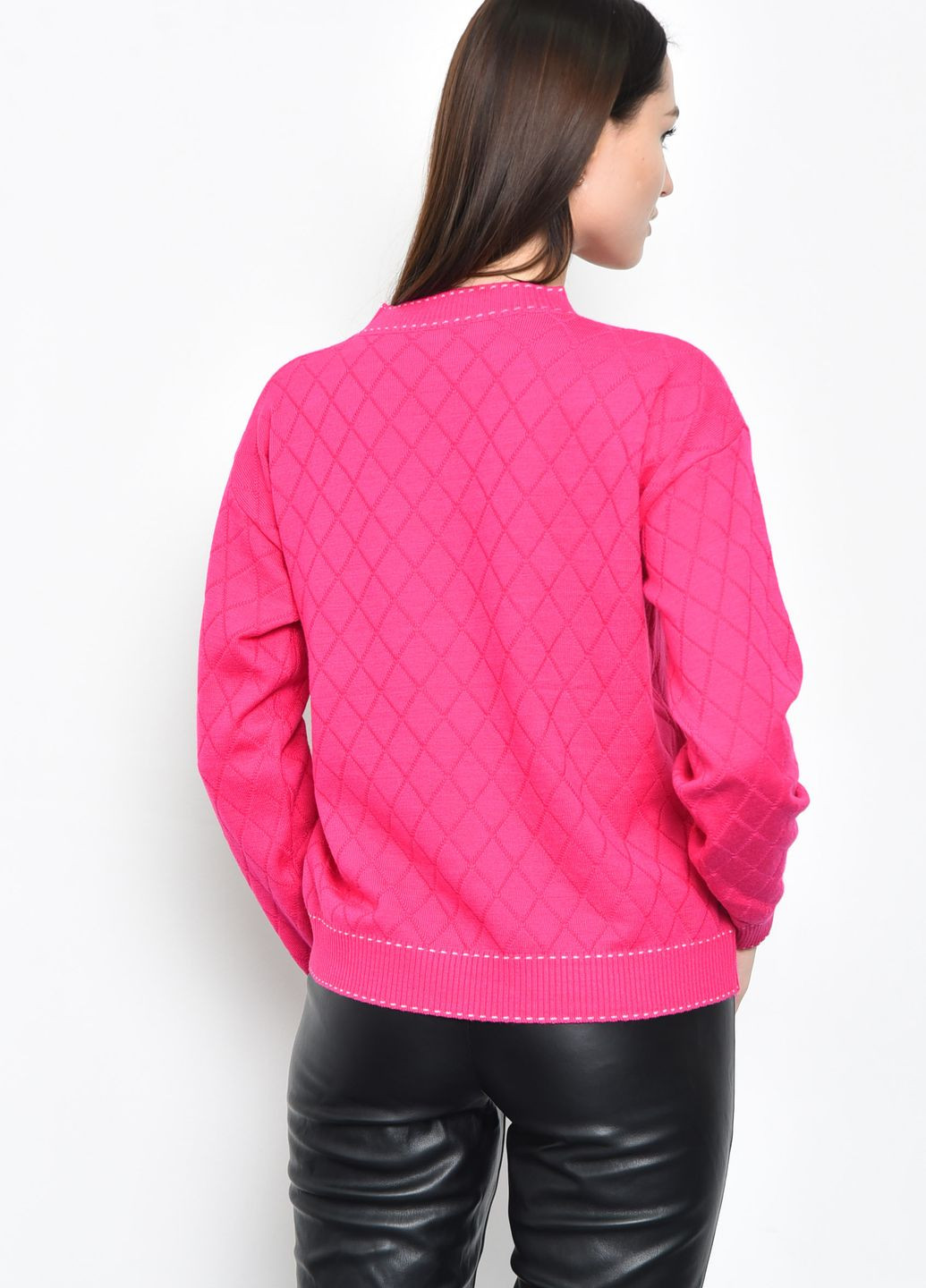 Рожевий демісезонний светр жіночий рожевого кольору пуловер Let's Shop