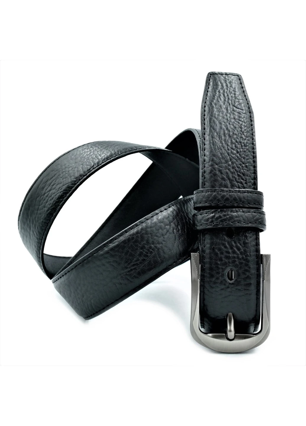 Кожаный мужской ремень Чёрный (nw-kit-35k-002) Weatro (276901764)