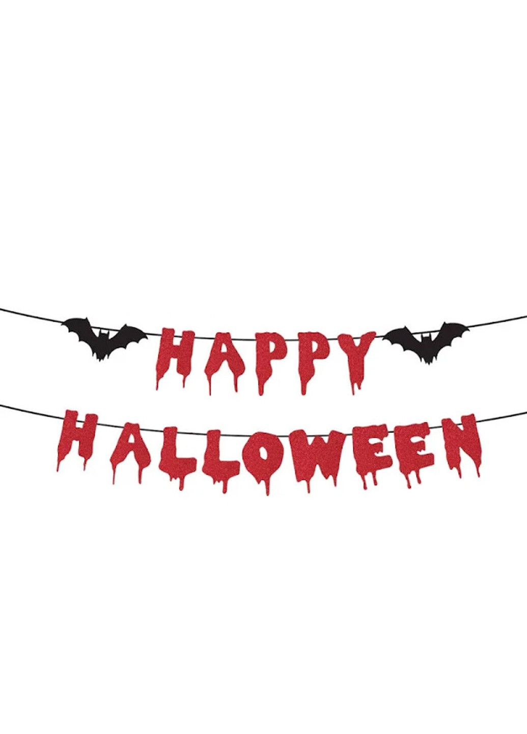 Гірлянда-розтяжка на Хелловін "Happy Halloween", 3м колір червоний ЦБ-00202580 Yes (259467325)
