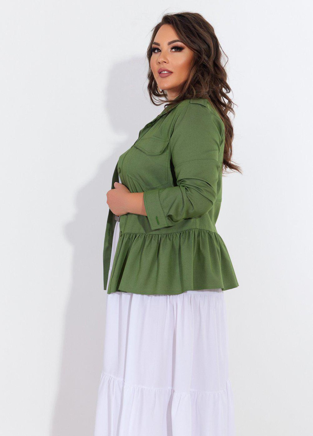 Зеленый женский жакети стильний джинсовий жакет (53921) Lemanta -