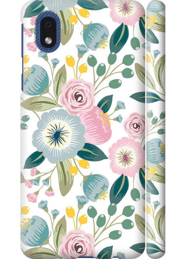 3D пластиковый матовый чехол 'Цветочные обои v2' для Endorphone Samsung Galaxy A01 Core A013F (258090060)