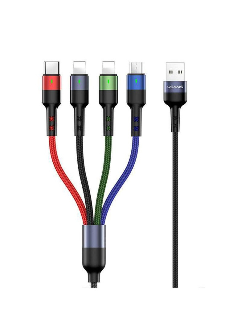 Дата кабель US-SJ411 U26 4in1 USB to Combo 2A (0.35m) USAMS (258786701)