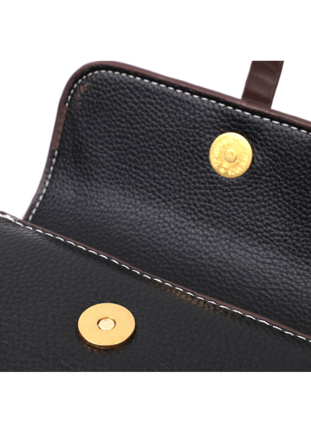 Компактна жіноча сумка з натуральної шкіри 22265 Чорна Vintage (276457610)