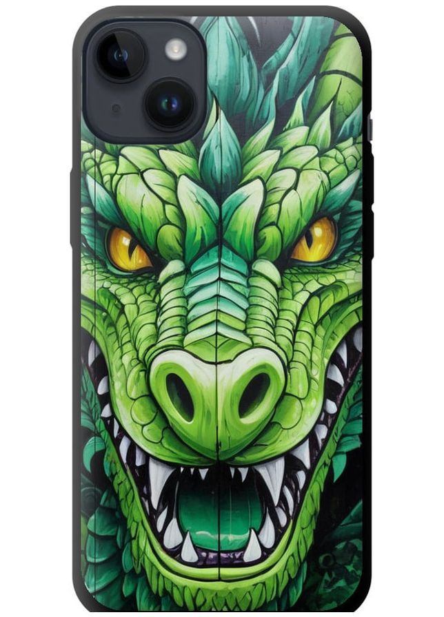 TPU черный чехол 'Зелёный дракон' для Endorphone Apple iPhone 14 Plus (275458422)