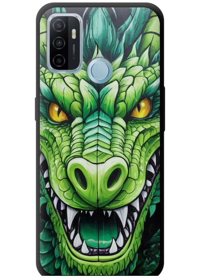 TPU чорний чохол 'Зелений дракон' для Endorphone Oppo A53 (275457857)