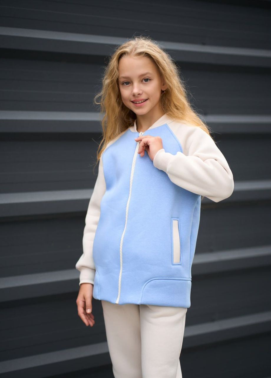 Теплий спортивний костюм для дівчинки колір світло-блакитний р.110 443589 New Trend (266783993)