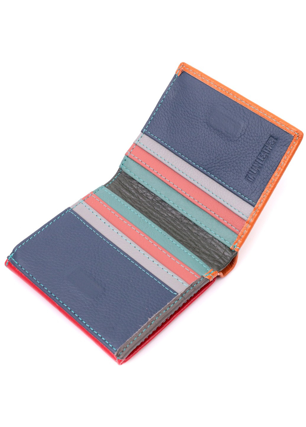 Цікавий жіночий гаманець з оригінальною монетницею з натуральної шкіри 19509 Різнокольоровий st leather (277980405)