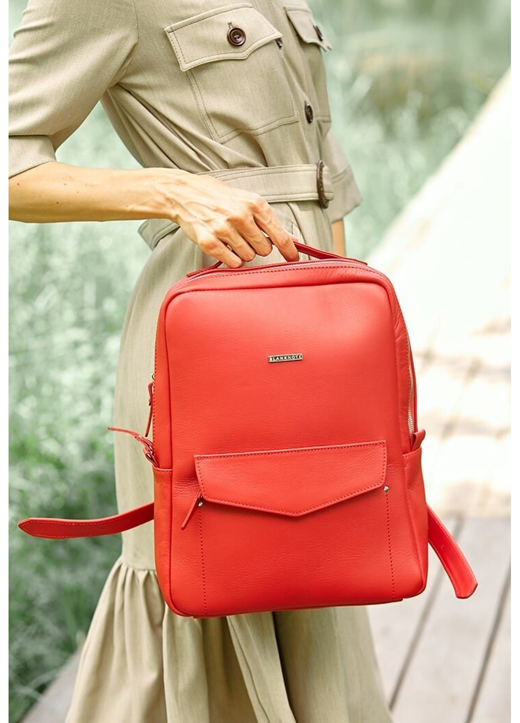 Женский кожаный рюкзак Cooper красный- BN-BAG-19-RED BlankNote (278050557)